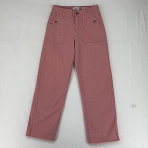 Curve Appeal Comfort Waist High Rise Wide Leg Chino Pants Womens 2/26 Pink
